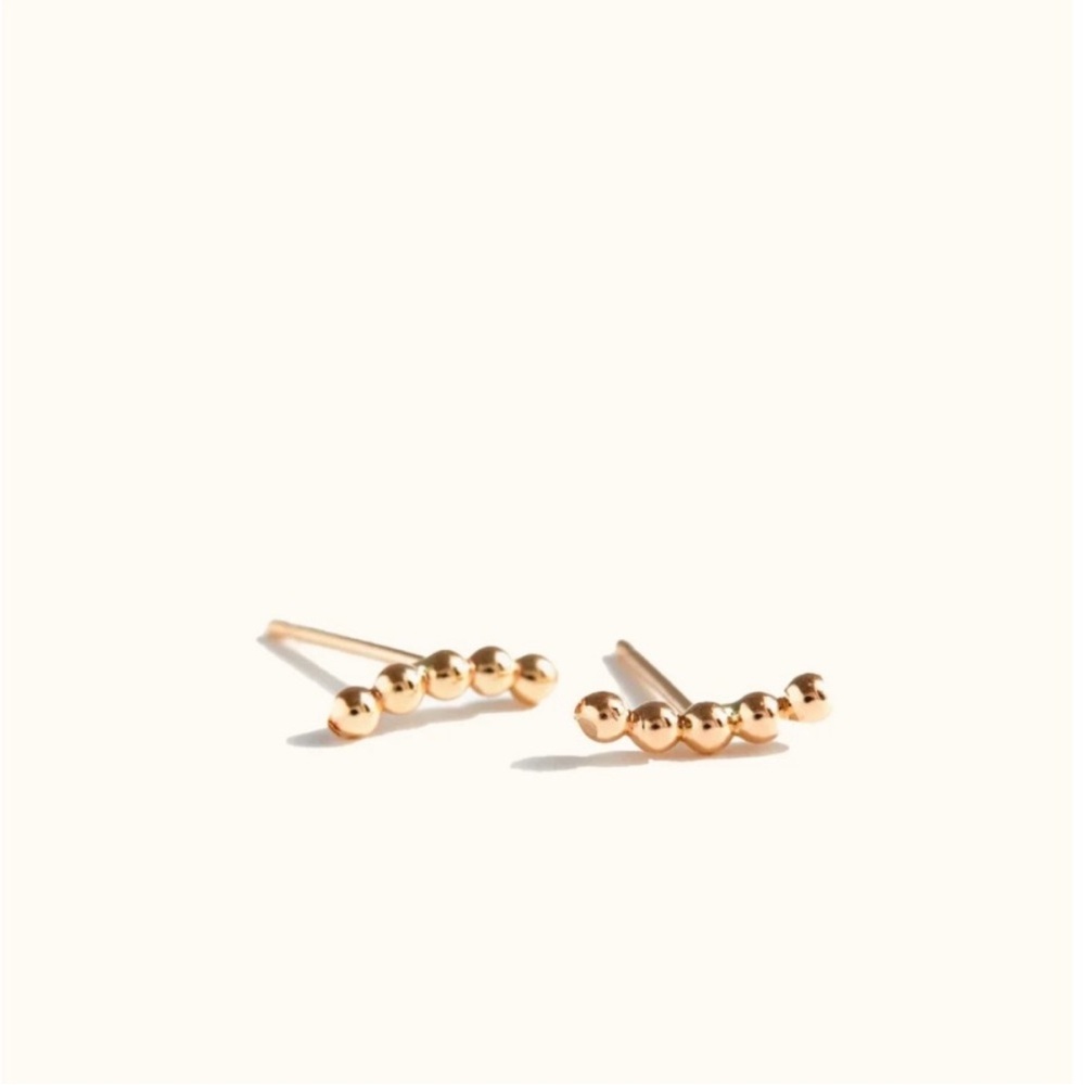 Gold Filled Stud Crawler Earrings